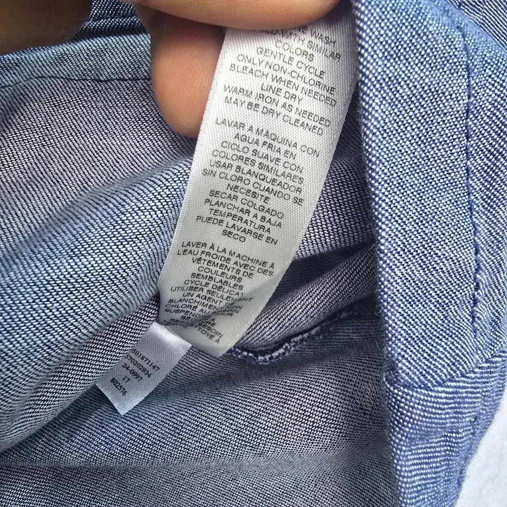 White House Black Market‎ -961 WHBM Chambray Moto Jacket Womens 14